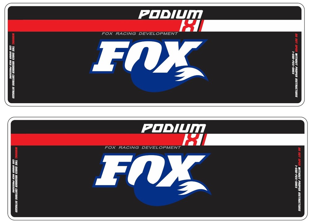 Quantity 2 FOX Shock sticker replacements 6.25"x 2.15" Decal sticker