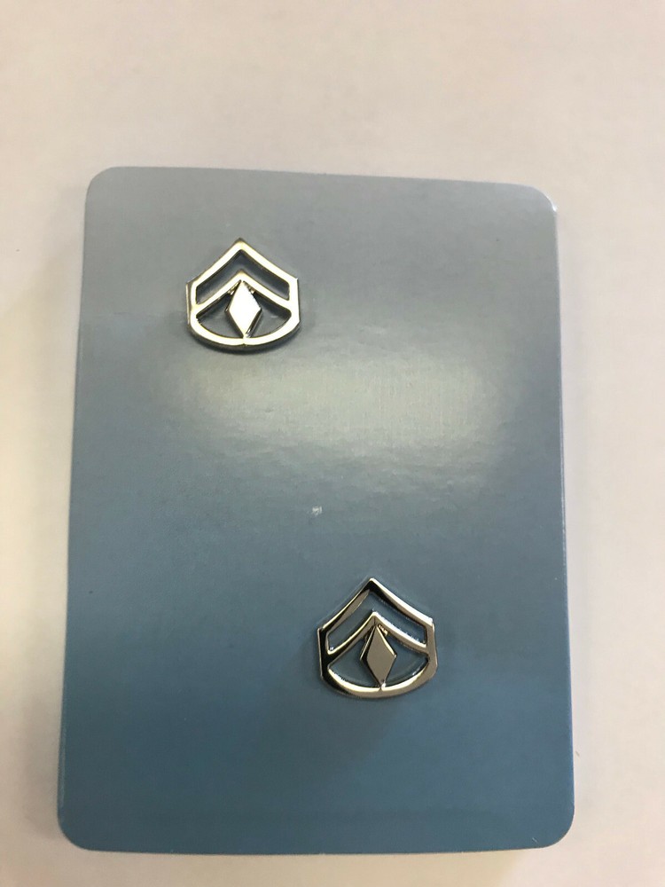 Custom Made Master Corporal Chevrons Silver, 5/8" x 5/8"