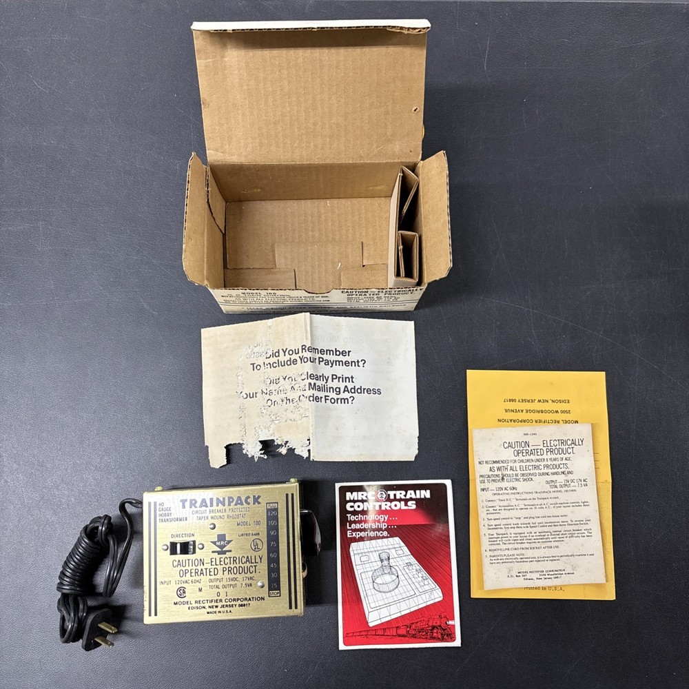 Vintage Trainpack H.O. Train Control Model 100 Electric with Box