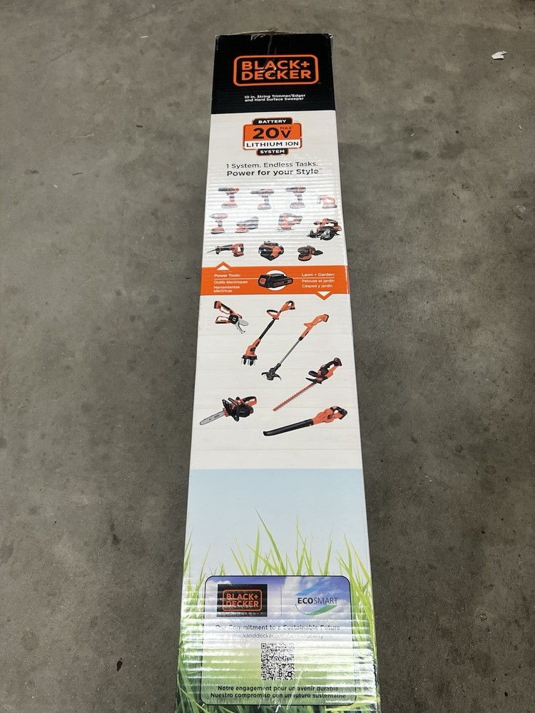 BLACK+DECKER 20V MAX Cordless String Trimmer and Sweeper Combo Kit (LCC221) NEW