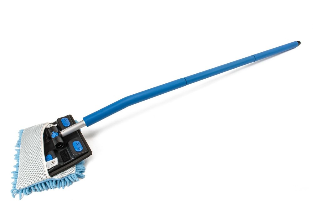 Mitt on a Stick PRO+ | Extendable Car Wash Brush, Mop, Mitt, Sponge | Blue