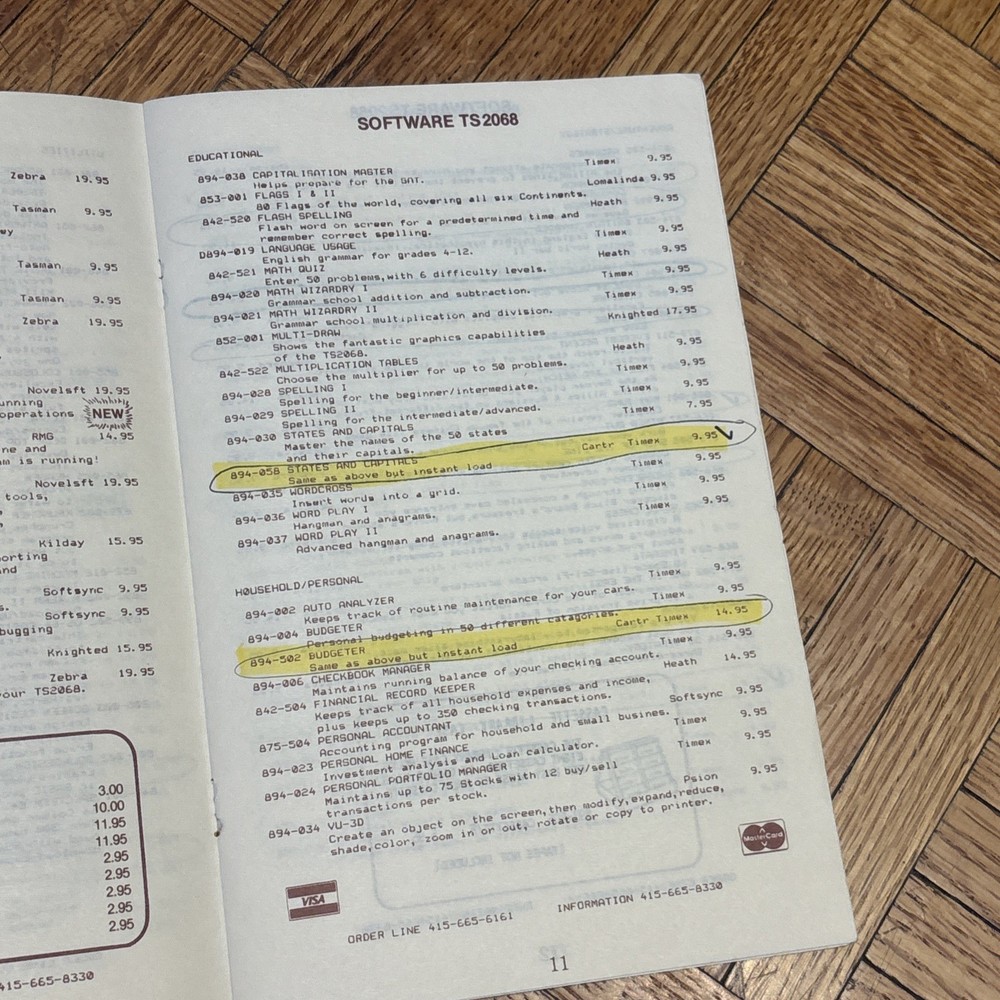 Vintage Timex Sinclair Computer Hardware & Software Order Catalogs (5)