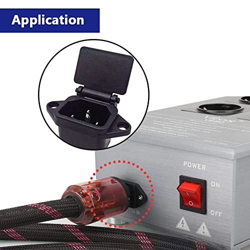 C14 Panel Mount Plug Adapter, AC 250V 10A IEC 320 3Pins Screw Mount Module