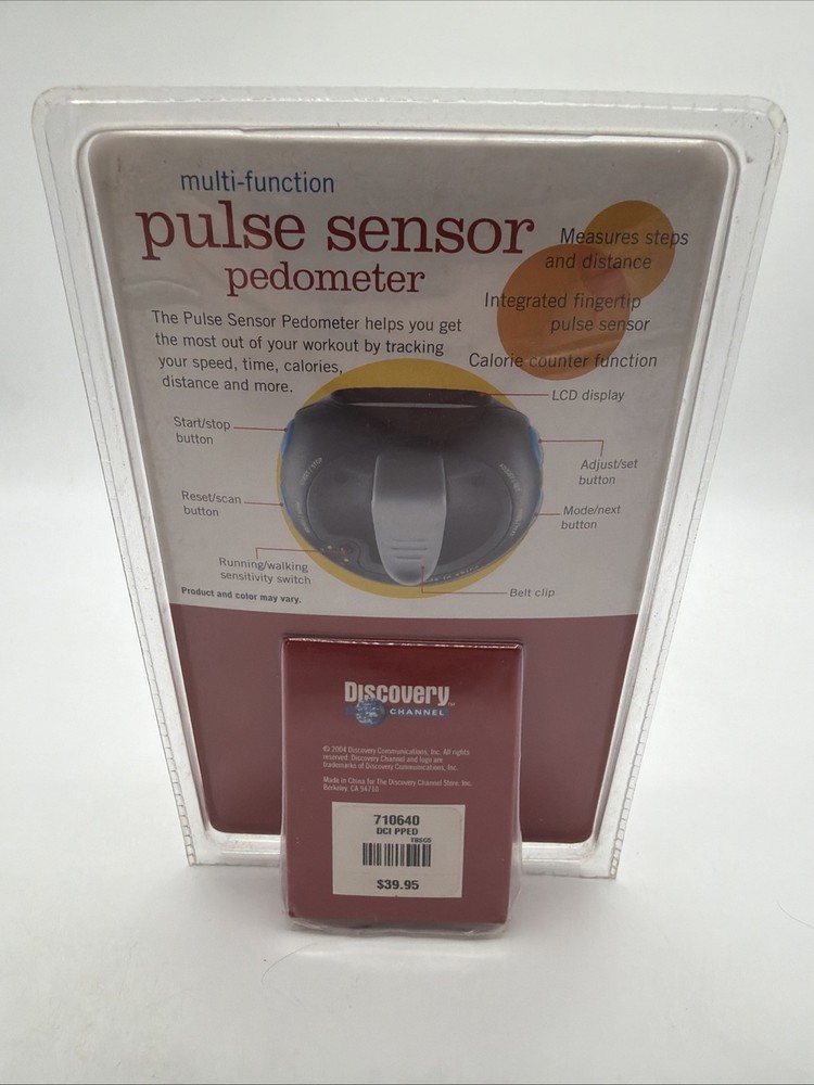 Discovery Channel Multi-Function Pulse Sensor Pedometer 2004 New Sealed