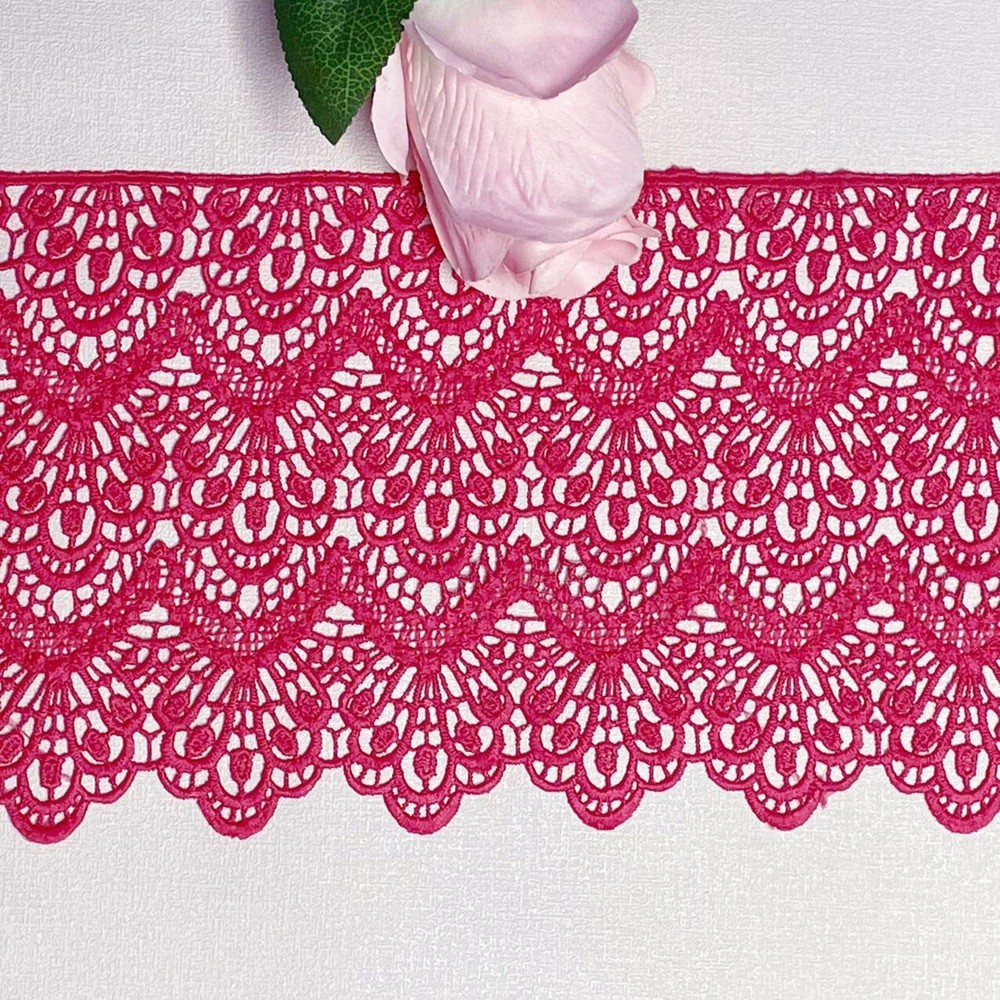 14CM Width Europe Long Pattern Inelastic Embroidery Lace TrimCurtain Tableclo...