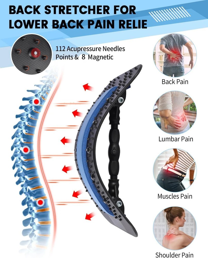 Back Stretcher for Lower Back Pain Relief, Back Cracking Device, Multi-Level