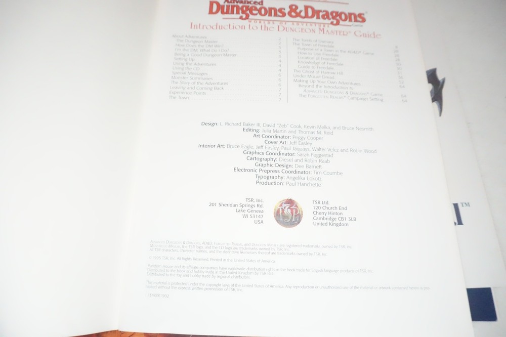 Introduction to Advanced Dungeons & Dragons TSR 1134 No Dice