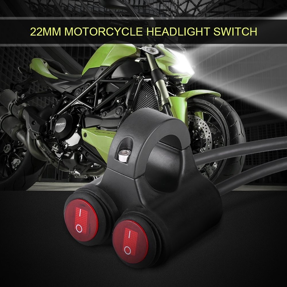 Universal 22mm Motorcycle Handlebar Headlight Switch- Handlebar C default