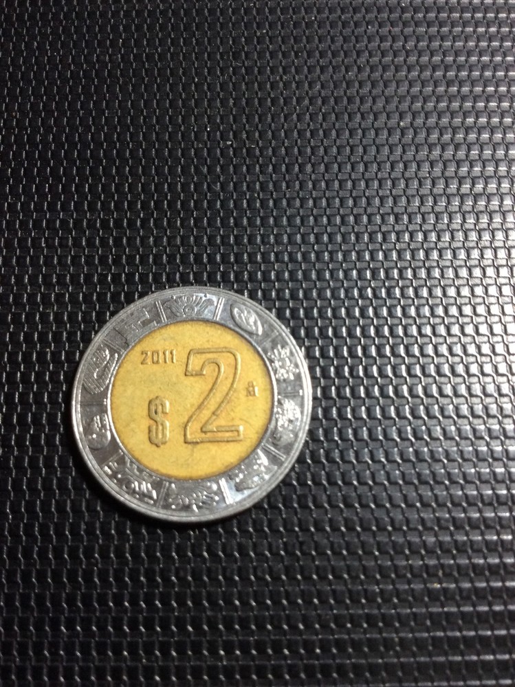 Mexico 2 Pesos 2011 As Pictured. Free Postage