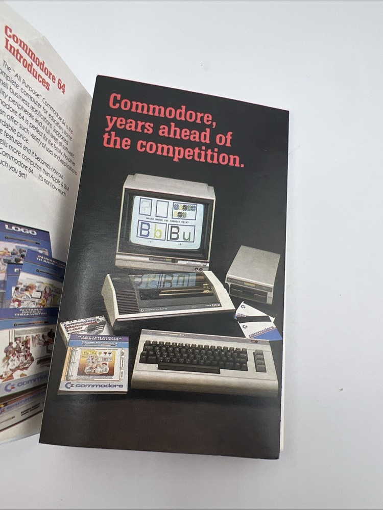 Vintage Commodore 64 Hardware / Software 5-fold Brochure Comparison Ad 1984