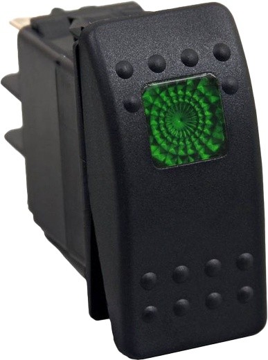 Open Trail Lighted Rocker Switch Green