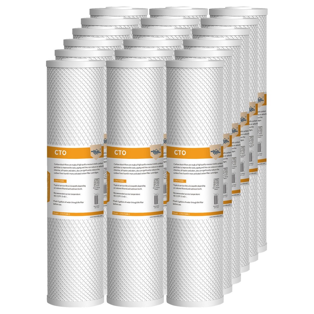 1-18 Pack 20"x4.5" 5 Micron CTO Carbon Block Water Filter Whole House Cartridges