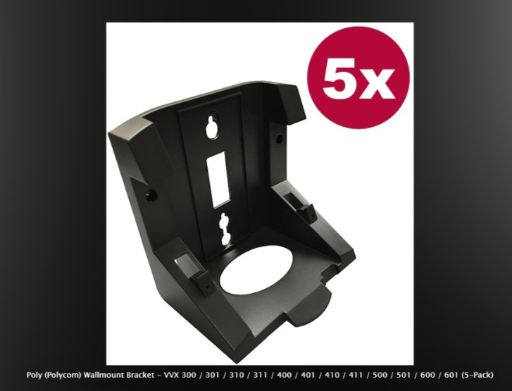 Polycom VVX411 Wall Mount Bracket - Quantity 5 / carton