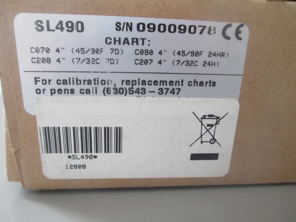 NIB Dickson SL490 4" Temperature Recorder