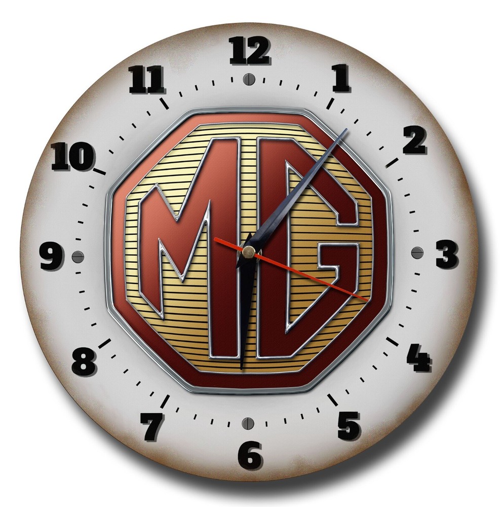 MG MARQUE 250MM/10" DIAMETER METAL WALL CLOCK,GARAGE CLOCK,WORKSHOP CLOCK.
