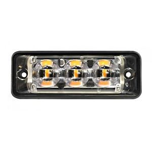 +UNIVERSAL SUPER-SLIM CLEAR FRONT LED WARNING LAMP 12/24 VOLT SSLED3DVW