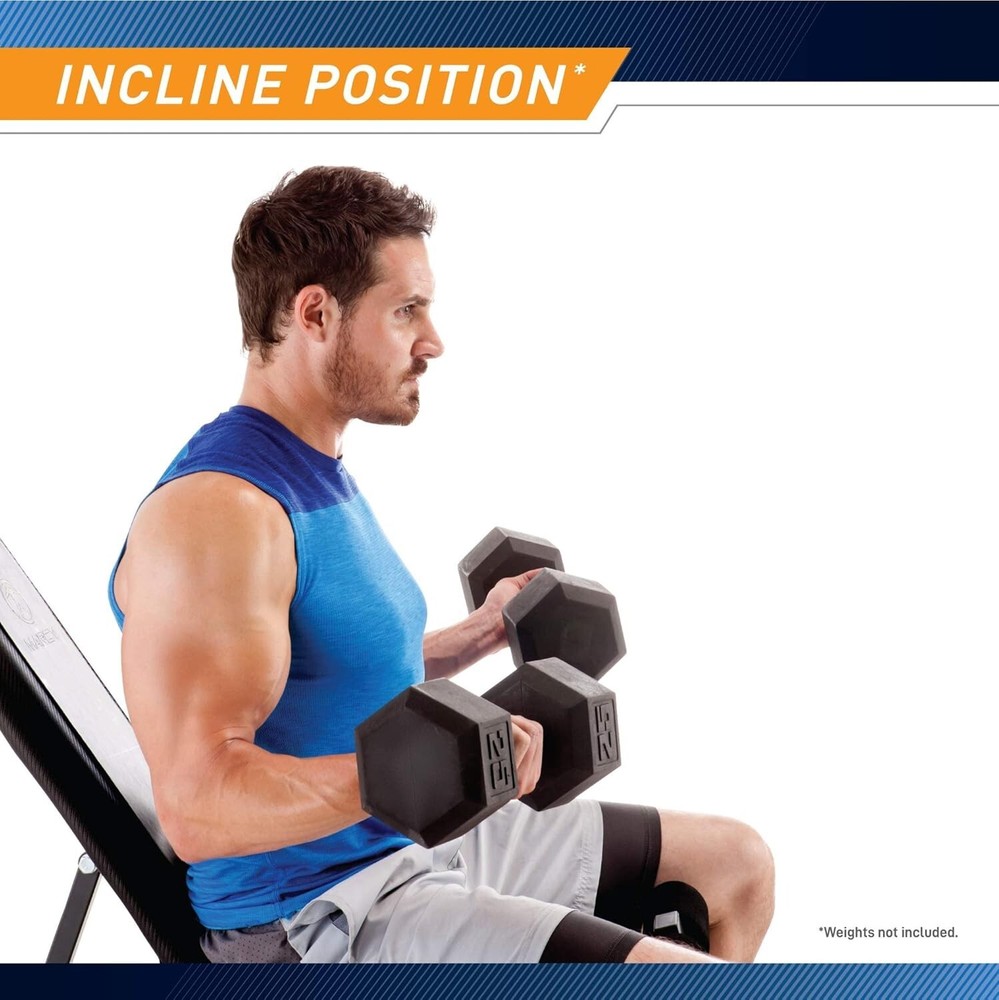 Versatile Utility Bench for Full-Body Training with Adjustable Positions, Black