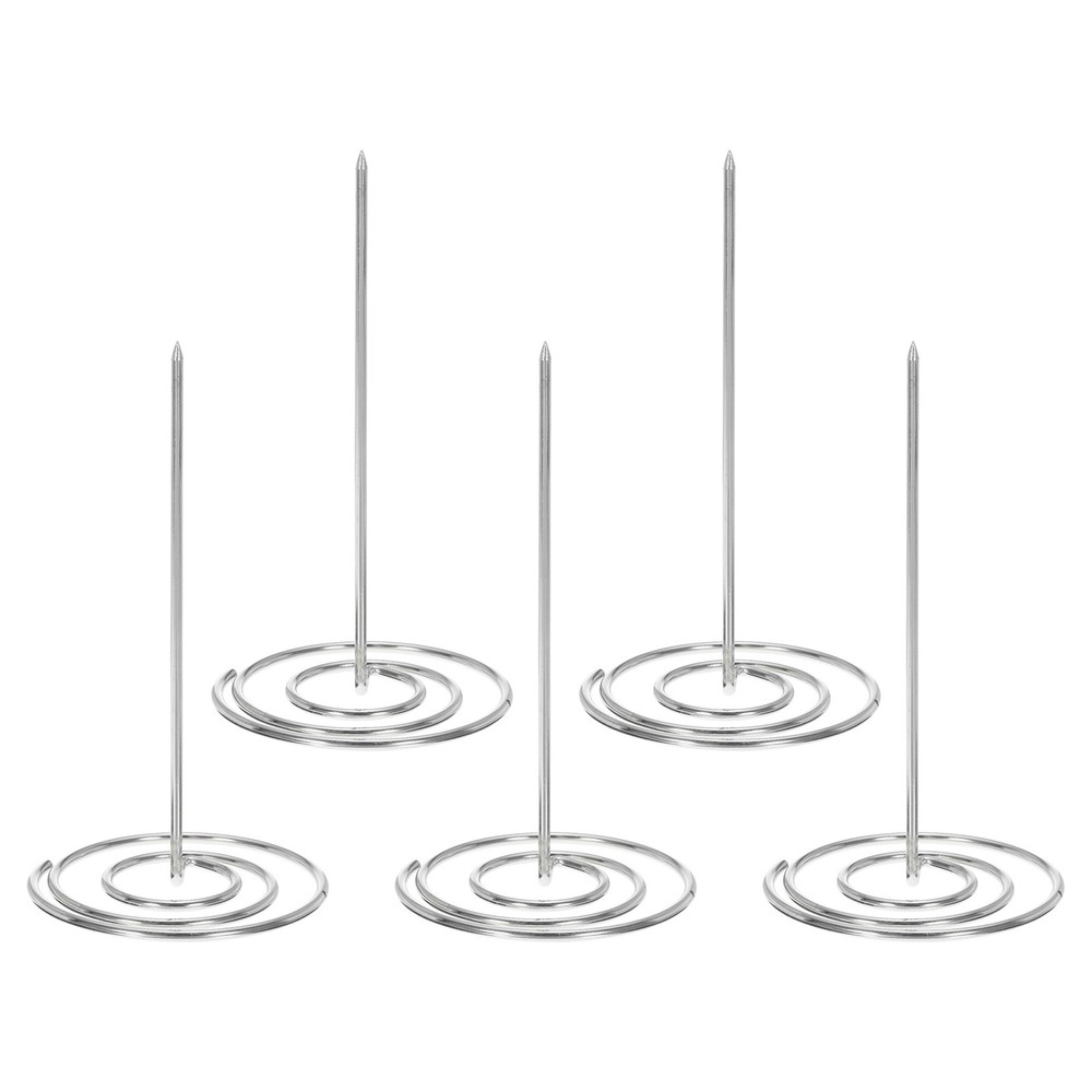 Desk Receipt Holder Spike, 5 Pack Invoice Bill Spike Ticket Fork, Silver