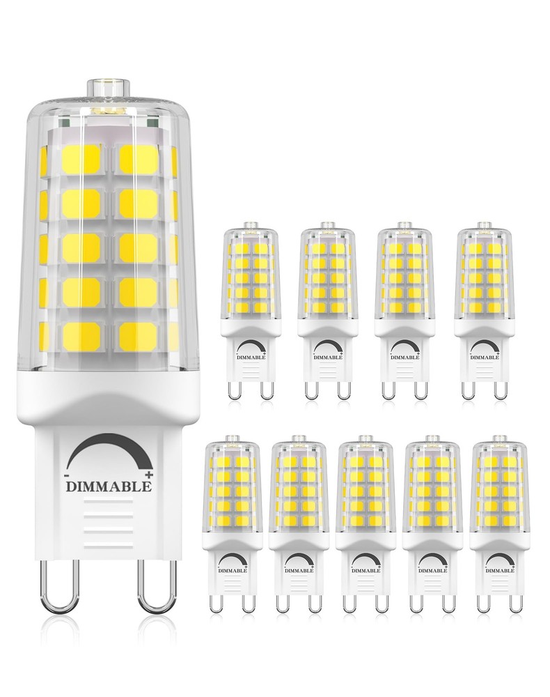 10 Pack G9 Bulbs Dimmable 5000K Daylight White, 4W 40W Equivalent T4 Chandeli...