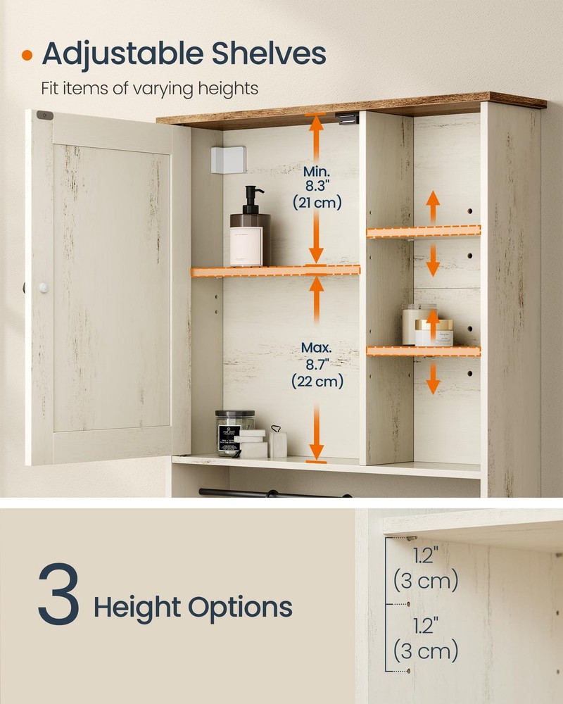 Bathroom Wall Mounted Storage Cabinet, Superfast Toolless Assembly, Over the ...