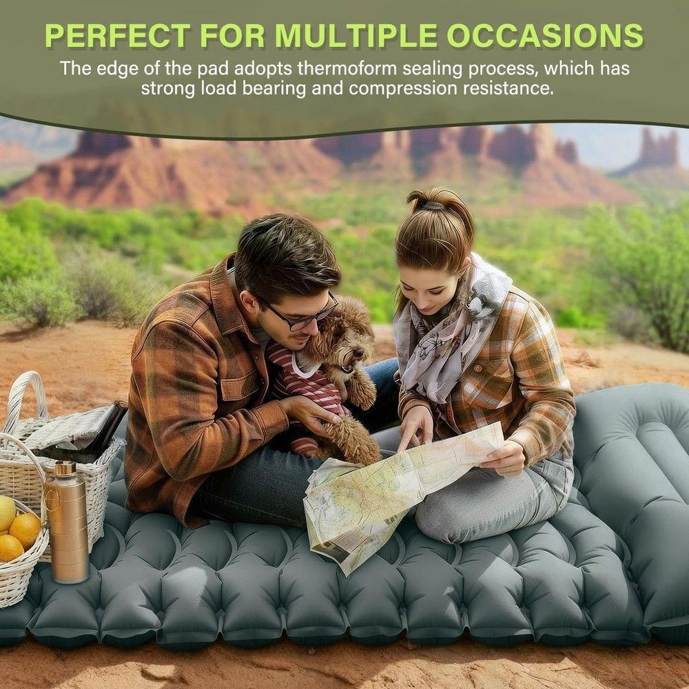 [OPEN BOX] FUN PAC Camping Sleeping Pad, Ultralight Camping Mat with Pillow Buil