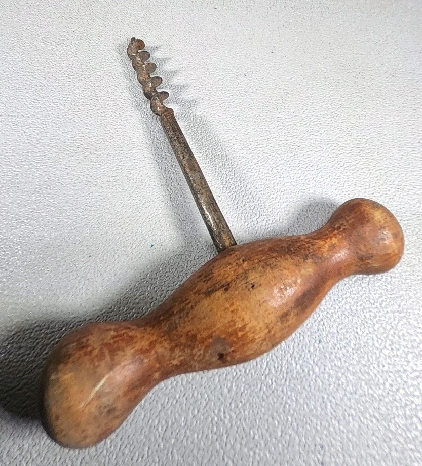 Vintage Wood Handle Corkscrew ~ FL-5