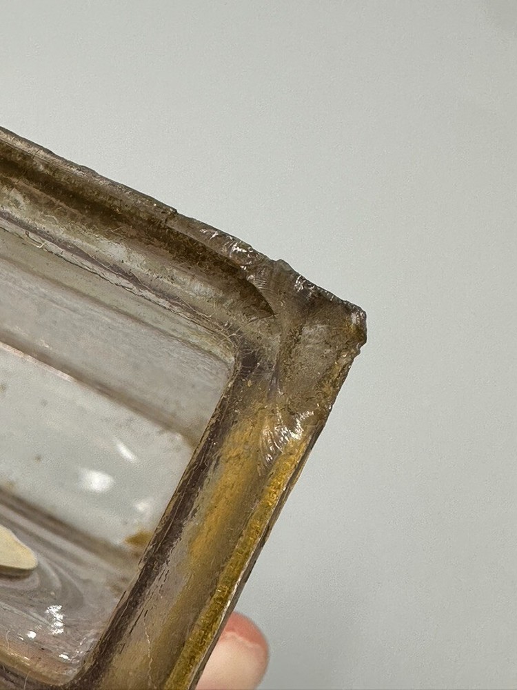 1910s MANTEL CLOCK Glass CANDY CONTAINER Antique A&E 164