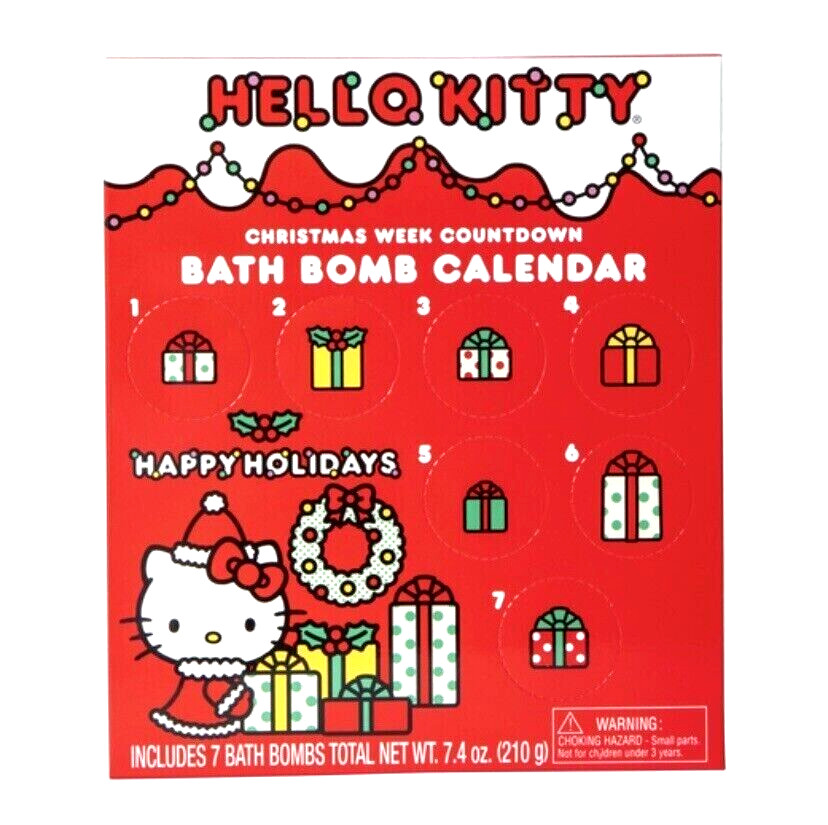 Hello Kitty **CHRISTMAS WEEK COUNTDOWN BATH BOMB CALENDAR** New in Box