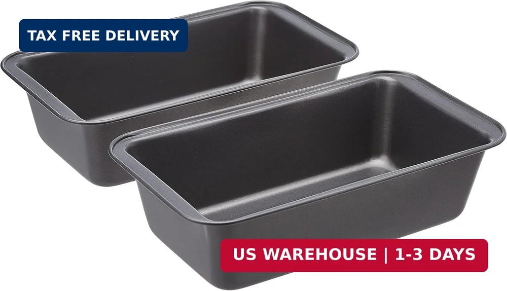 Amazon Basics Rectangular Nonstick Bread Loaf Pan for Baking Meatloaf with Even