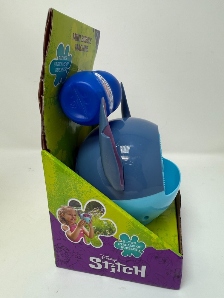 Disney Stitch Mini Bubble Machine - Fun Bubble Blower with Solution, Ages 3+