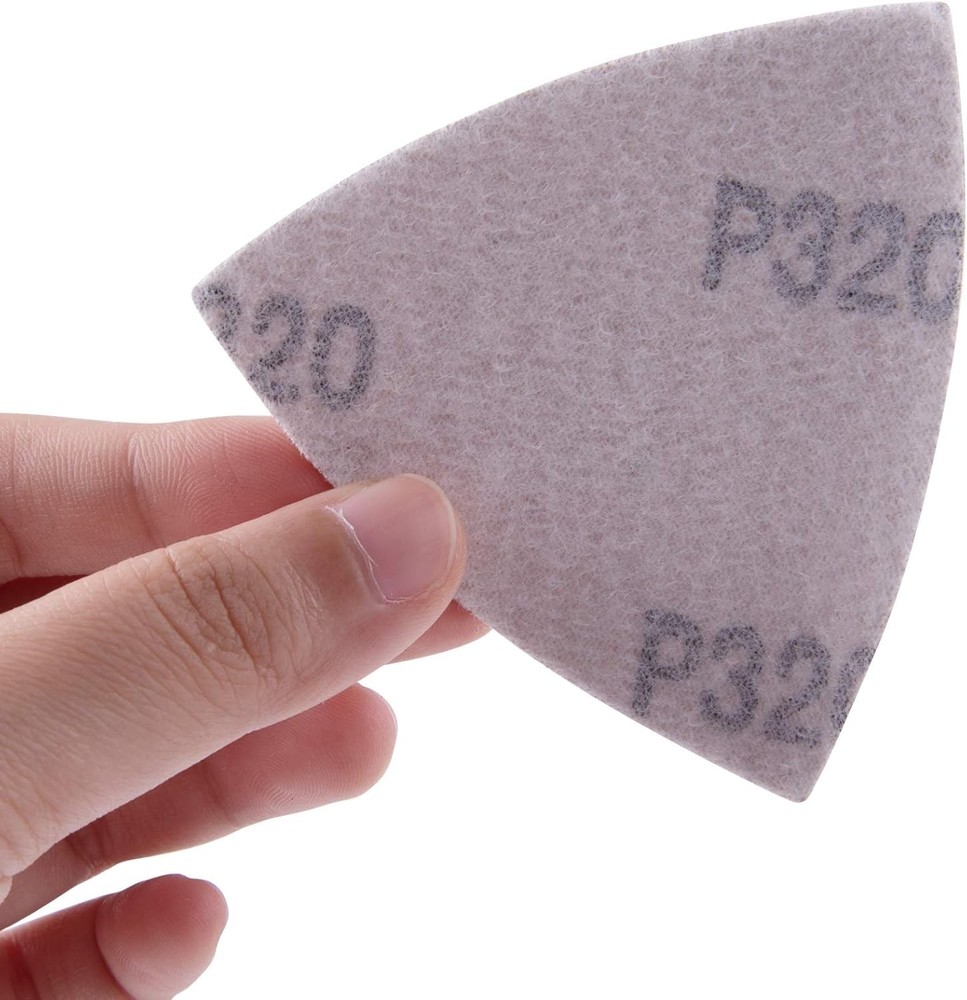 Durable Hook and Loop Triangular Sandpaper Set - 120 Sheets with Various Grits