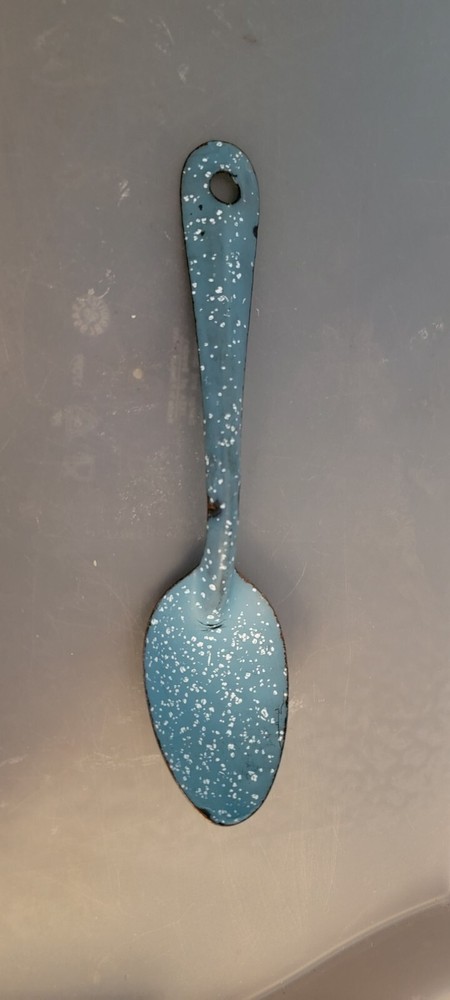 Speckled Light Blue With White Dots Agate 8.25" Spoon