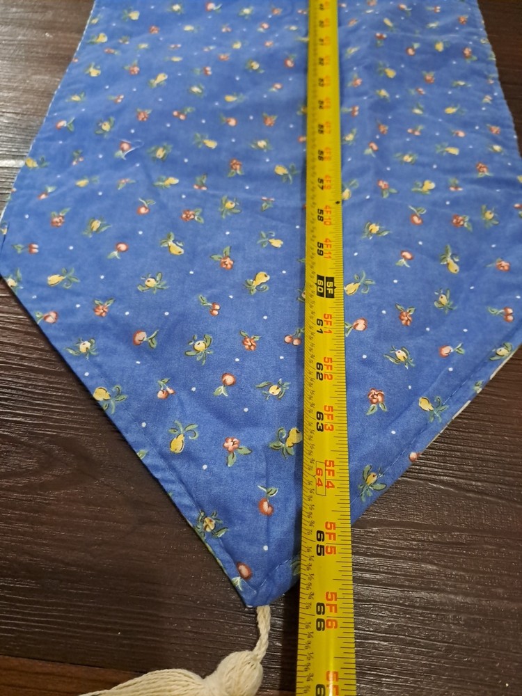 Fruit Pattern Reversible Table Runner With Tassels