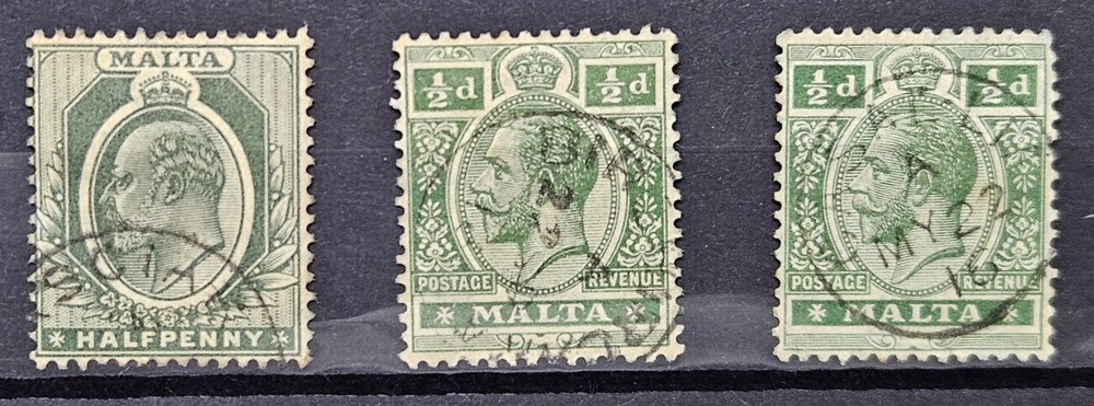1900's Malta, 10 x different Village Postmarks / Canceled Used