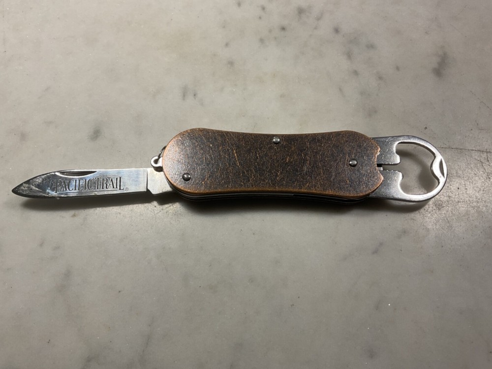 Pacific Trail Bottle Opener Can Opener Corkscrew 2” Blade