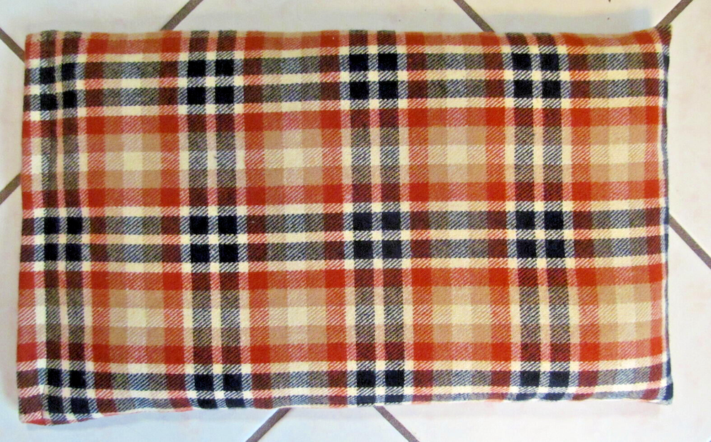 New Microwavable Therapeutic Plaid Flannel Corn Bag / Heating Pad Pack Hot