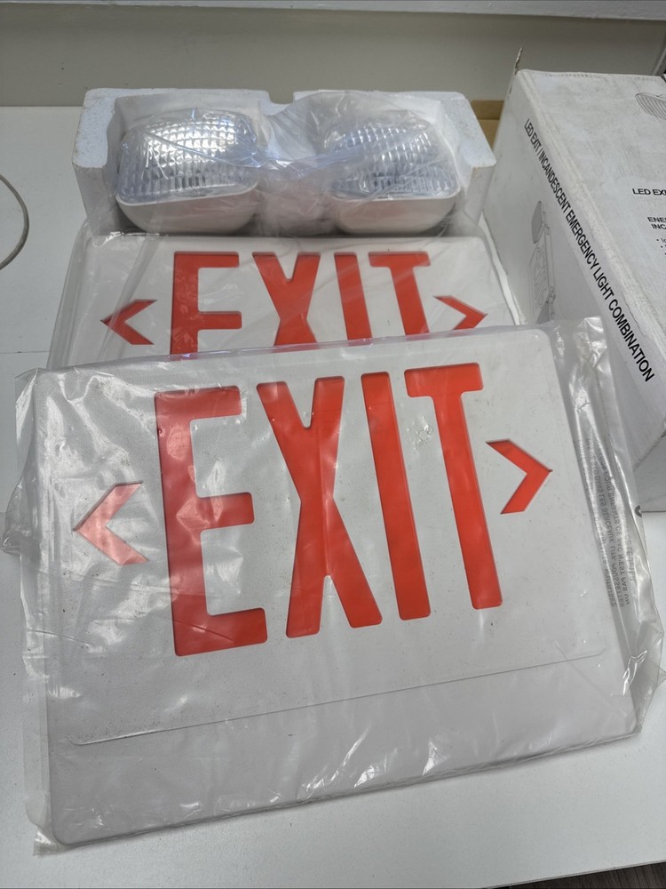 Emergi-Lite ELXN400RN LED Exit  Head Emergency LED Combo