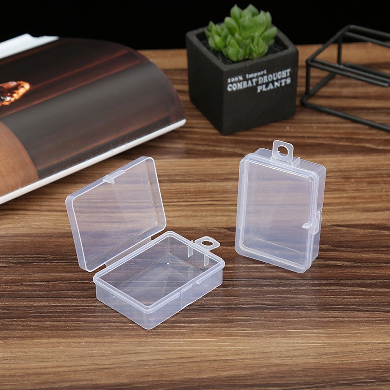 10pcs Small Clear Plastic Rectangular Storage Box Jewelry Beads Container Case