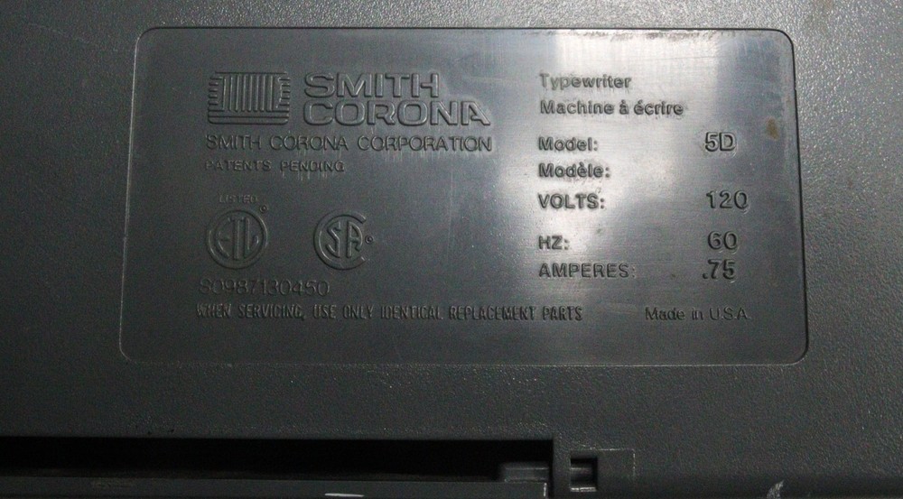 Smith Corona PWP3 Personal Word Processor Model 5D Hard Case EL4818