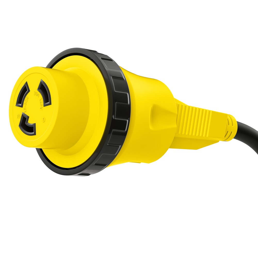 RV Power Cord Adapter 15 amp Male to 30 amp Twist Lock Female Camper Detachable