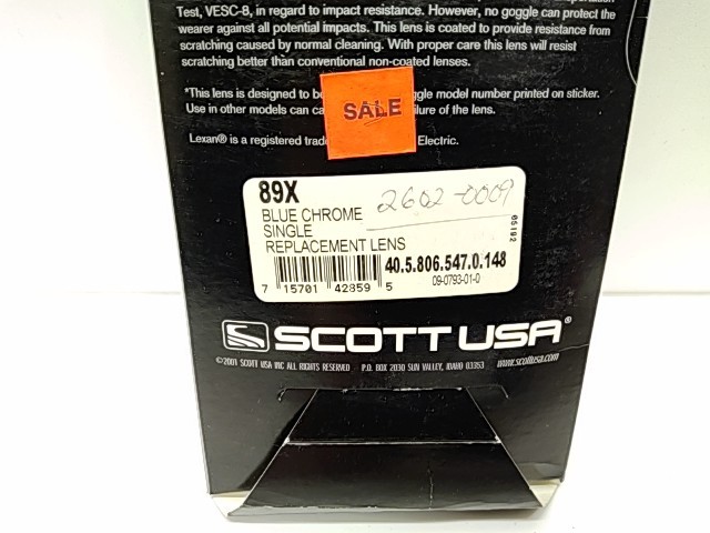 Replacement Lens Blue Chrome - 2000 Scott Works NOS