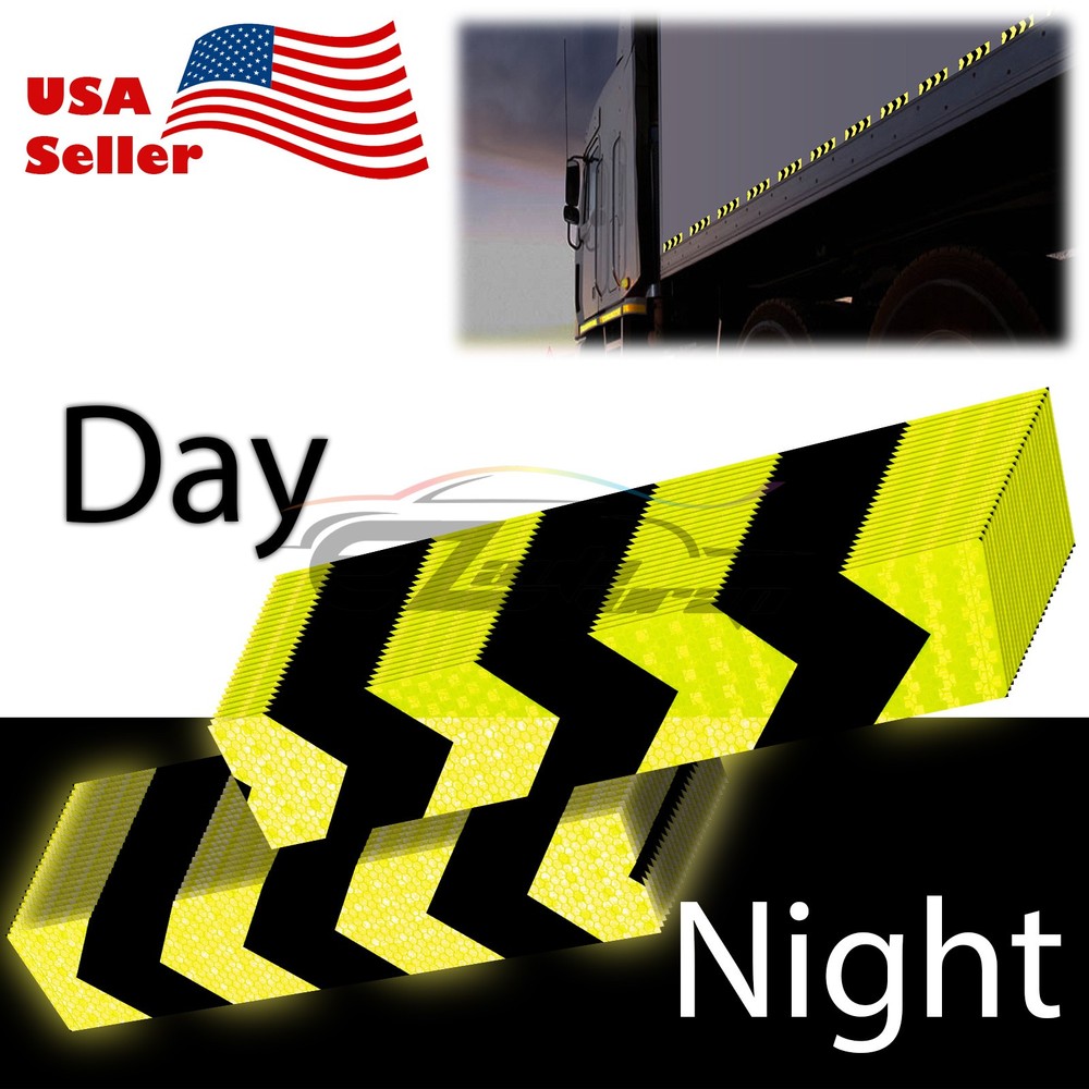 Black Neon Yellow DOT-C2 Conspicuity Arrow Reflective Tape Strip Safety Warning