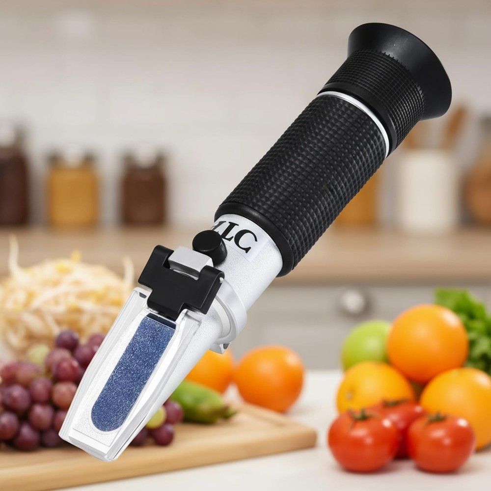 Portable Brix Refractometer with ATC, Accurate Dual Scale Brix Meter Specific...