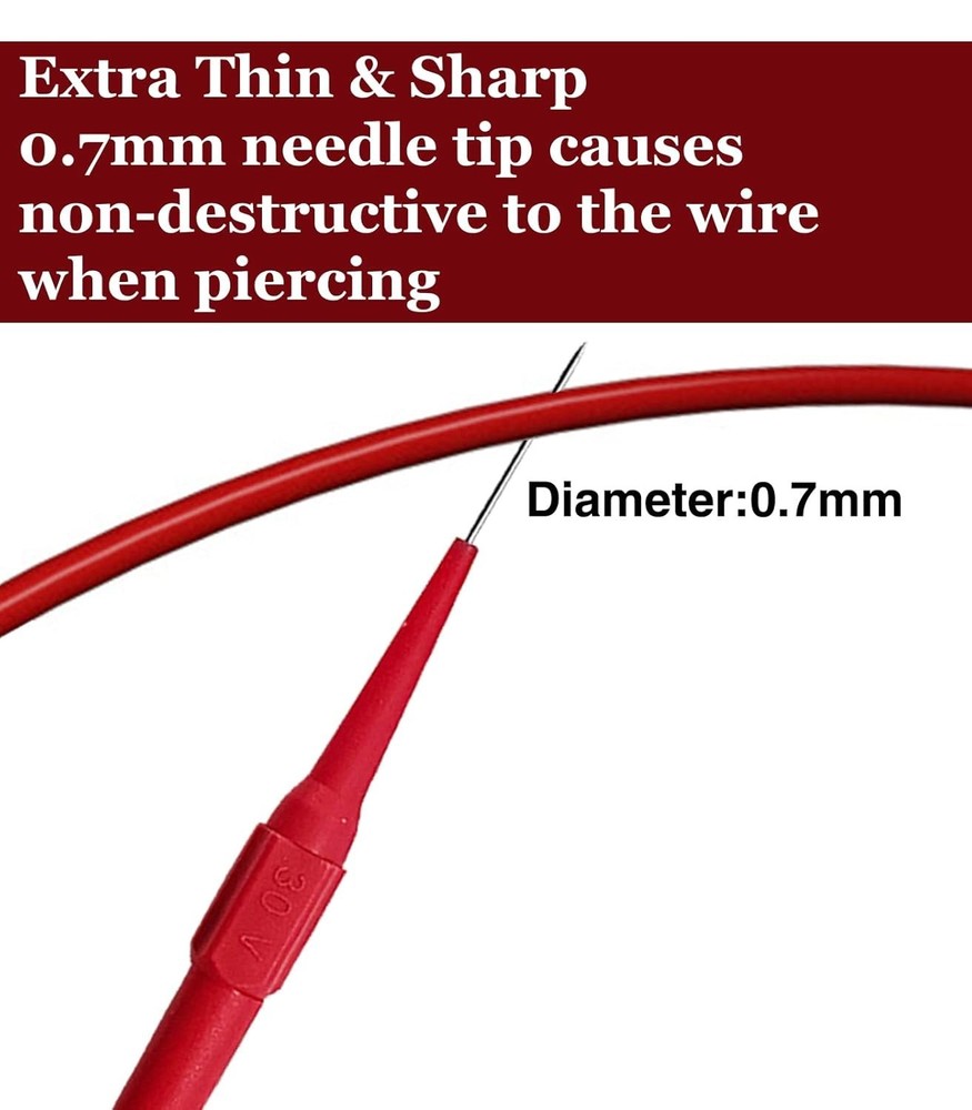 0.7mm Extra-Thin Multimeter Leads & Back Probe Kit for Precision Testing
