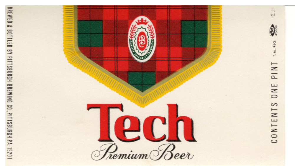 Throwback Tech Premium Beer Bottle Label Pittsburgh Brewing PA  #26