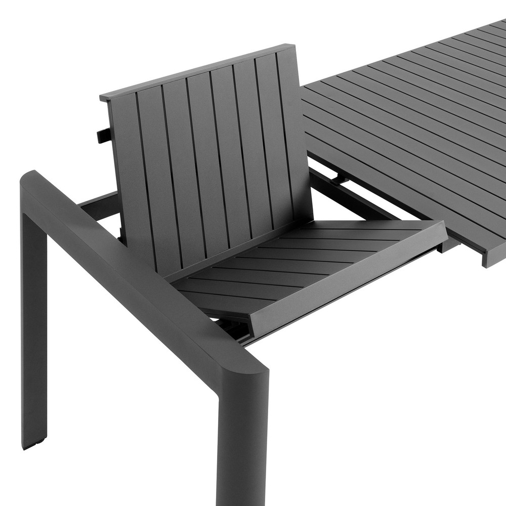 Tahoe Aluminum Extendable Dining Table in Gray