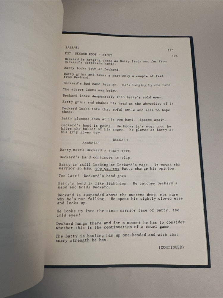 RARE Original BLADE RUNNER Movie Script Screenplay 1982 Harrison Ford Ridley