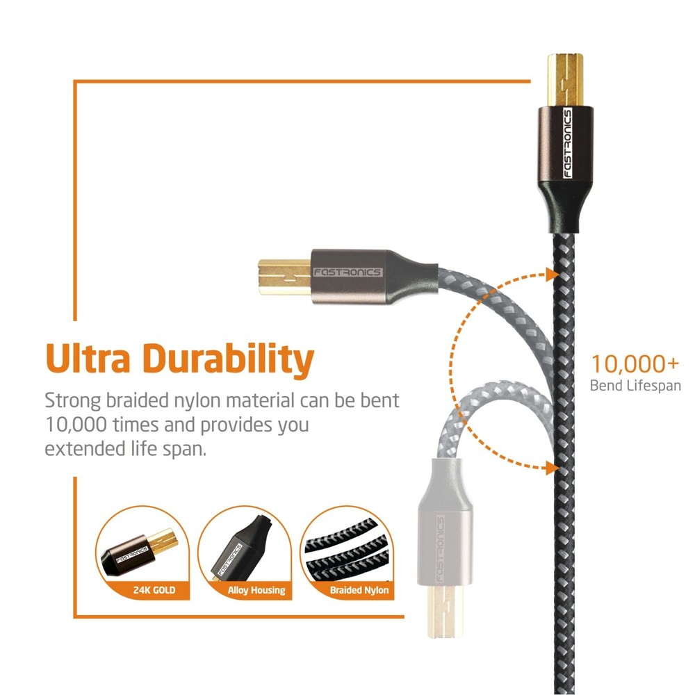 Fastronics USB Cable For Pioneer CDJ-2000 DJ CD Multi Player DJM-2000 Mixer
