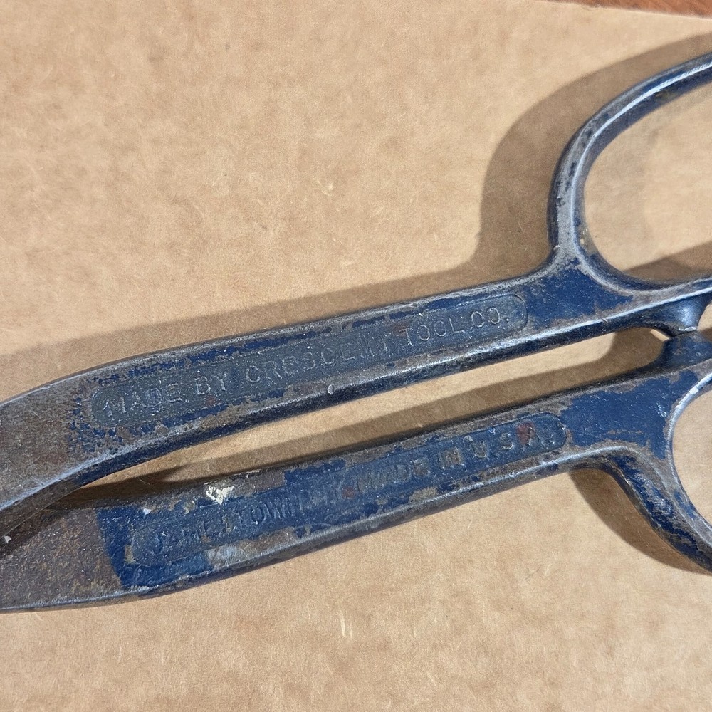 Vintage Crescent Tools Shears Blue Handle S411 USA