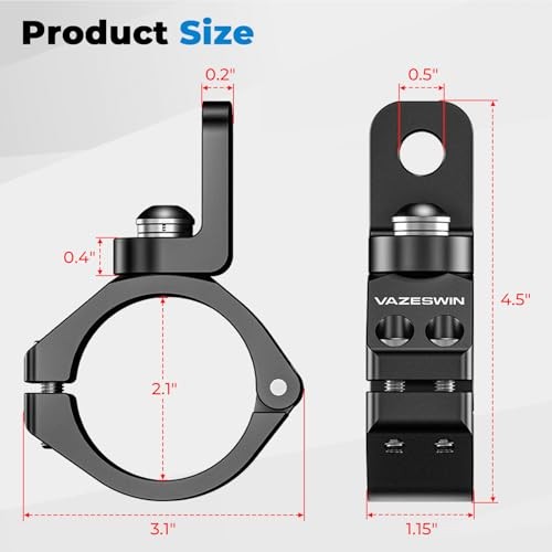 2PCS Solid UTV Whip Light Mount, Aluminium Alloy Thickened UTV Flag Mount,